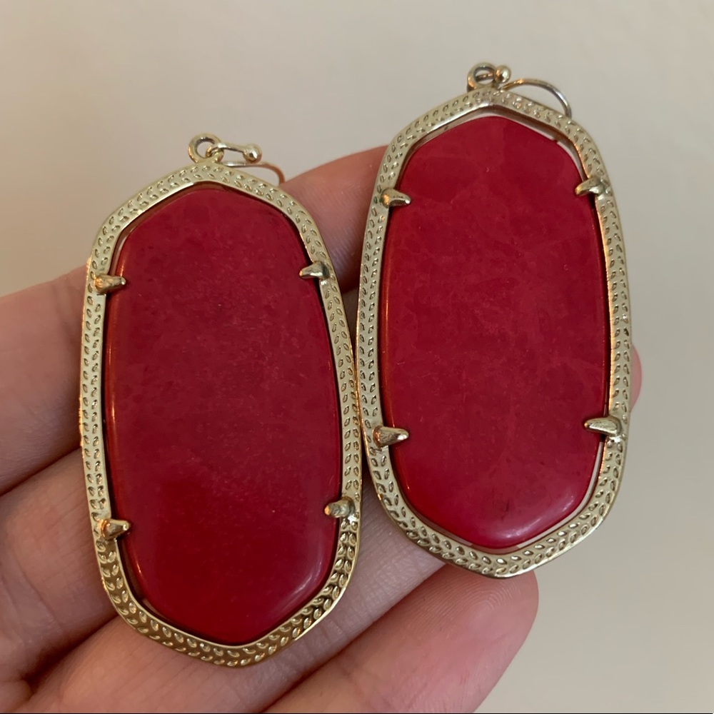 Kendra Scott Gold Danielle Earrings in Red